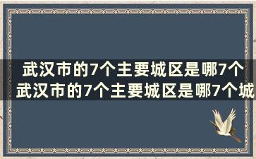 武汉市的7个主要城区是哪7个 武汉市的7个主要城区是哪7个城市